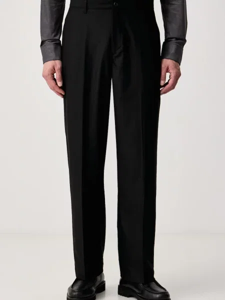 Les Deux pantaloni pentru bărbați cu lână negru
