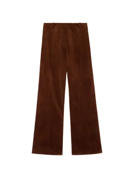 Pantaloni Ganni de catifea cord maro