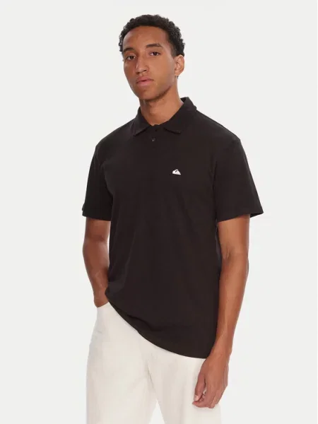 Quiksilver Polo Pique μαύρο