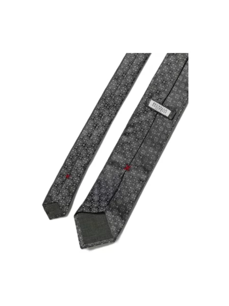 Krawat Brunello Cucinelli w geometryczne wzory szary