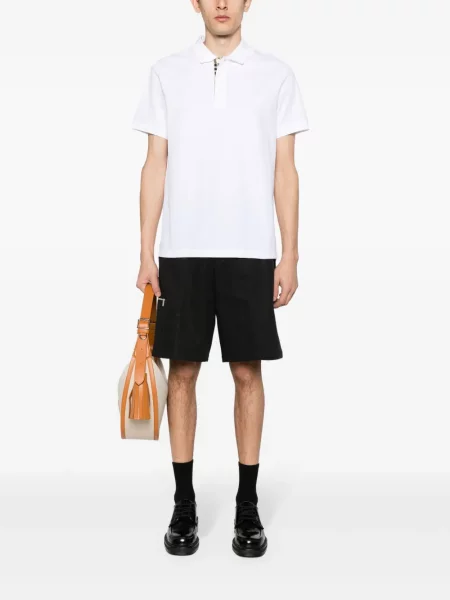 Polo Burberry cu broderie alb