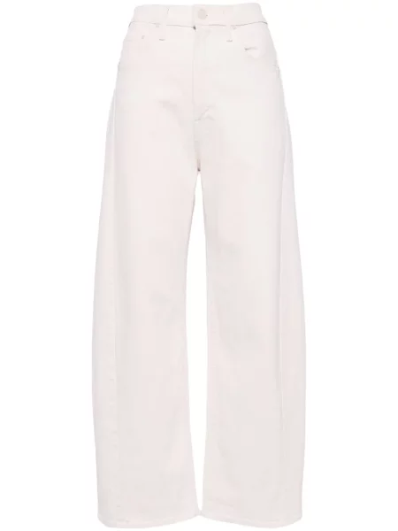 Jeansy Mother o krotszym kroju białe