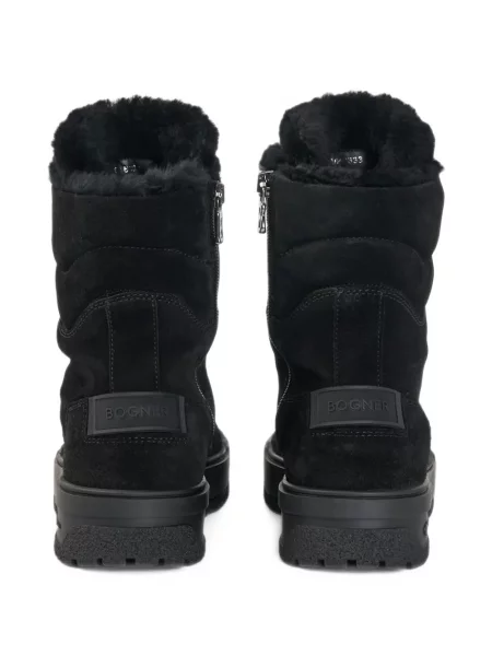 Botine Bogner cu șireturi din piele de căprioară negru
