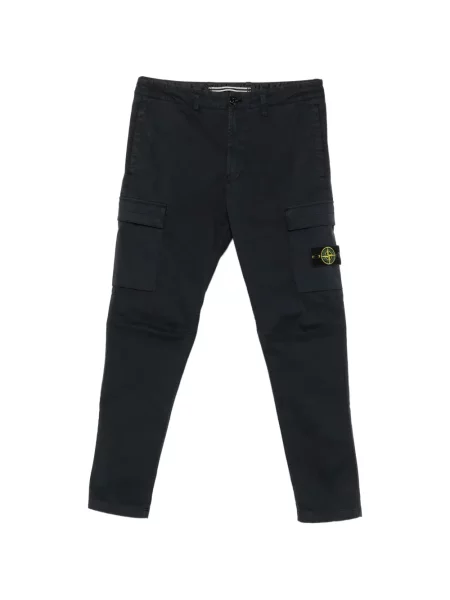 Pantaloni Stone Island cu strasuri albastru
