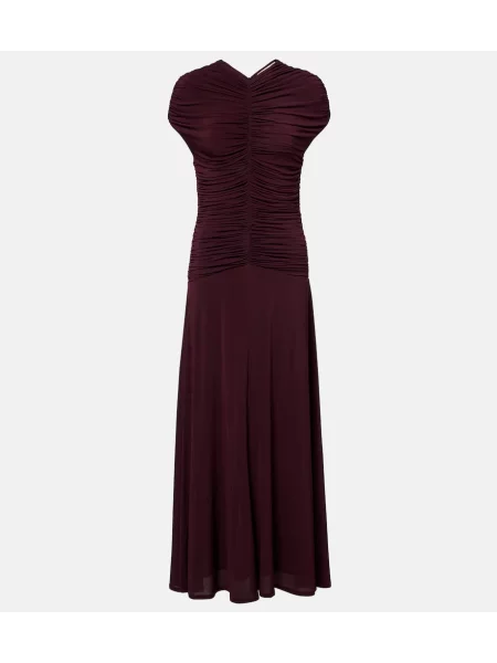 Rochie maxi Tove cu volane din jerseu violet