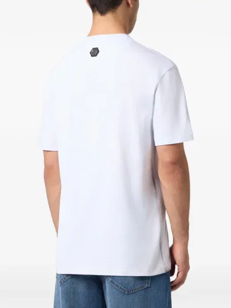 Tricou Philipp Plein cu imagine alb