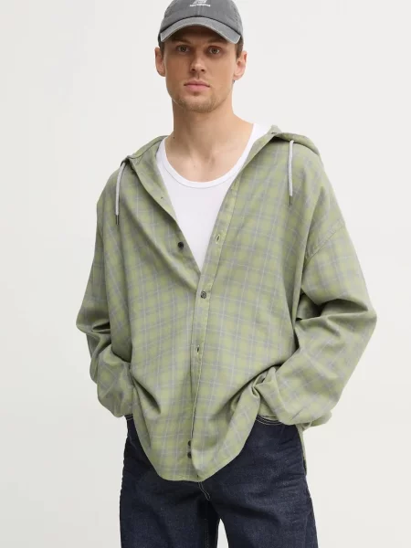 Srajca Diesel S-DEWNY-HOOD-B SHIRT zelena