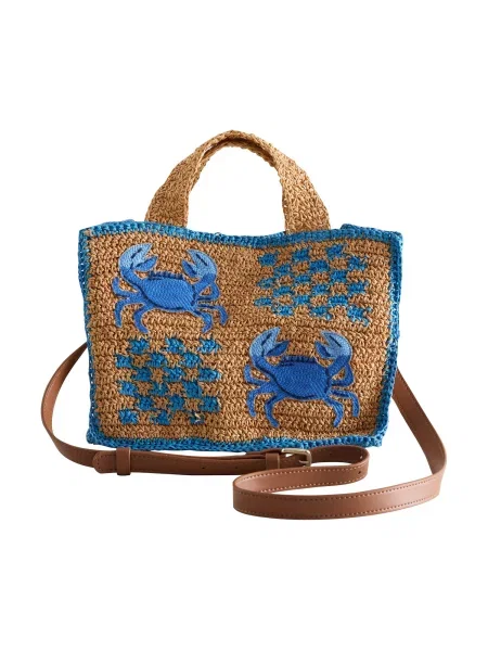 Next Geantă de umăr închis / albastru bej