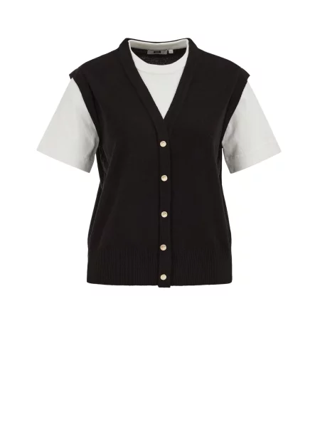WE Fashion Pulover negru alb