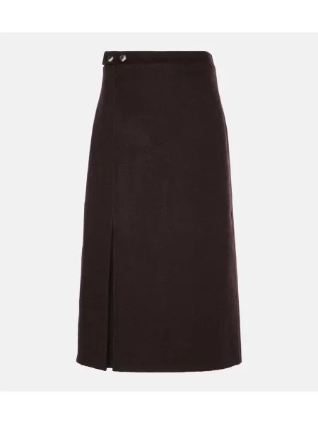 Fustă midi Proenza Schouler de lână până la genunchi alb