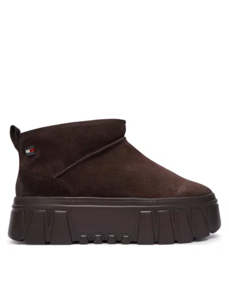 Tommy Jeans Апрески Tjw Suede Platform Boots Wl кафяв