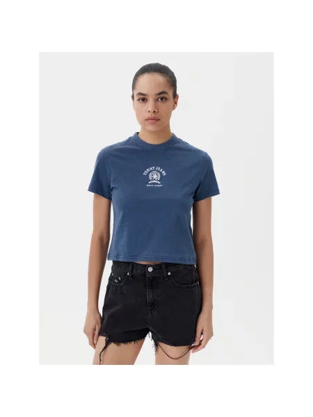 Tommy Jeans Majica Varsity Mornarsko Regular Fit modra