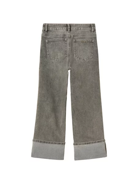 Jeansy straight leg dziecięce Twinset szare