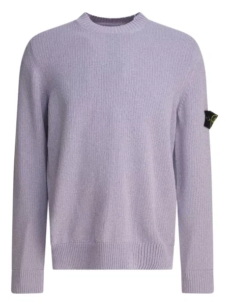Pulover Stone Island cu decolteu rotund cu strasuri violet