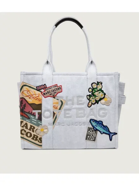 Marc Jacobs De blugi geantă shopper The Large Tote Camp Patchwork Denim Tote Bag albastru