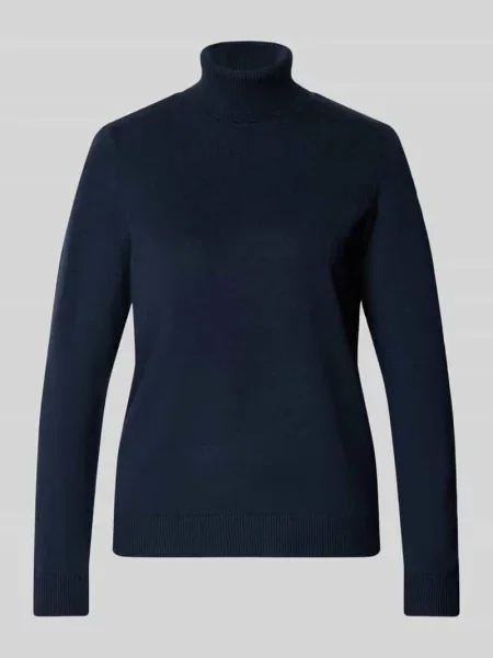 Sweter z golfem z prążkowanymi wykończeniami Betty Barclay granatowy