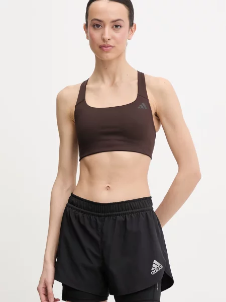 Adidas Performance sportovní podprsenka Optime hnědá