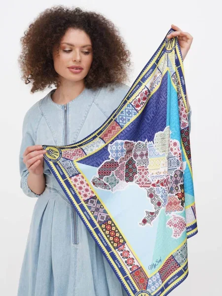 MyScarf Basic Хустка Шовк синій