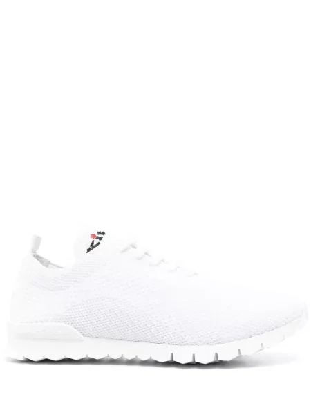 Sneakerși Kiton cu broderie tricotate alb