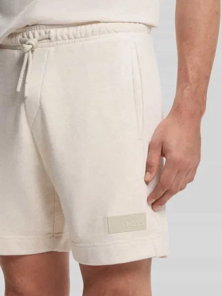 Szorty dresowe o kroju regular fit z mieszanka bawełny model JT_SHORTS' Boss Green białe