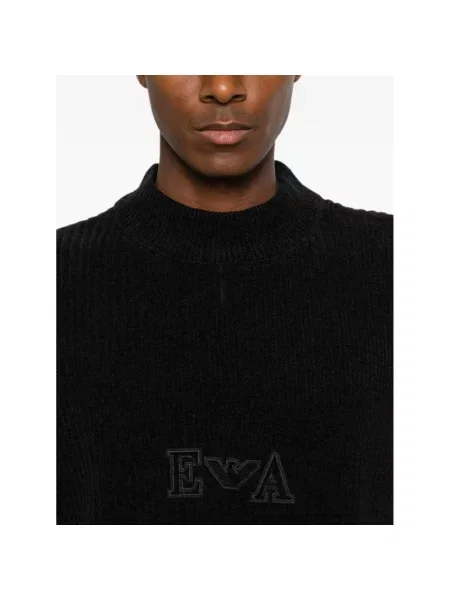 Sweter Emporio Armani z logo czarny