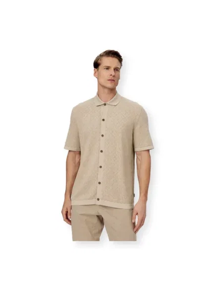 Koszula casualowa o kroju relaxed fit z czystej bawełny model NAPPO' Boss beżowa