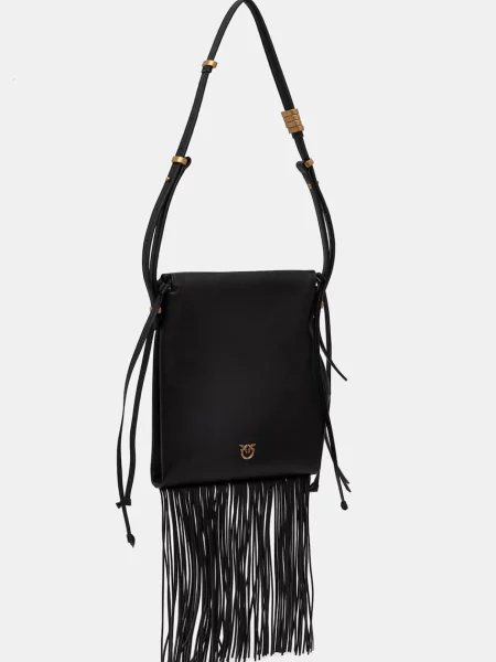 Mini geanta de piele Pinko din piele mini negru