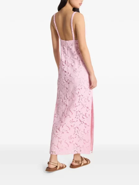 Rochie maxi Michael Kors din dantelă roz