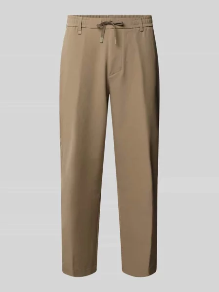 Spodnie garniturowe o kroju tapered fit z łatwego w prasowaniu materiału Model T_CONVERT' Boss Green beżowe
