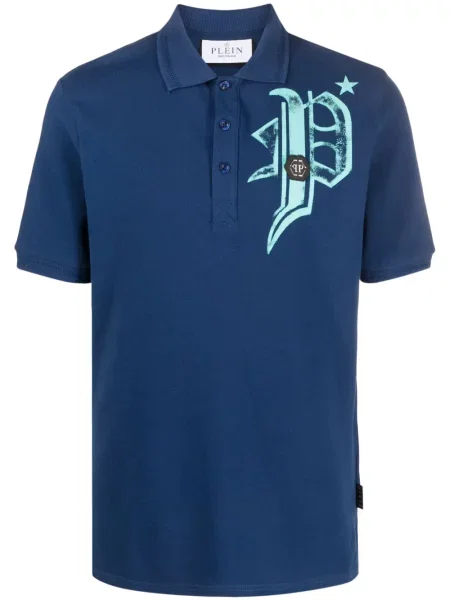 Polo Philipp Plein cu imagine albastru