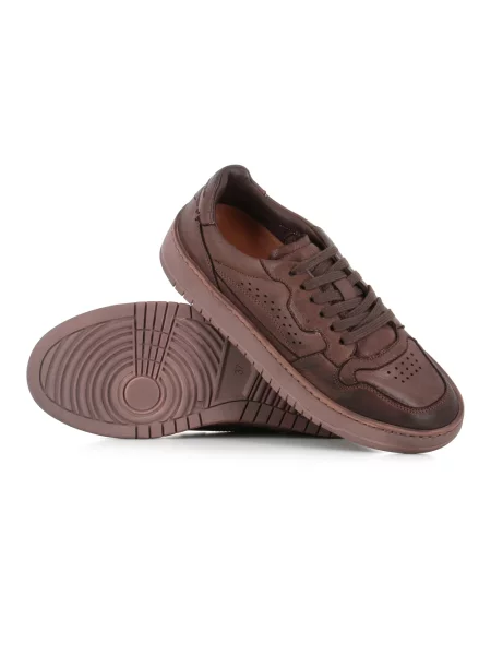 Sneakersy Lemargo skórzane brązowe