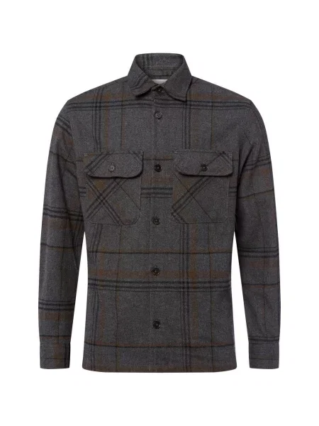 Jack & Jones Bluza Mężczyźni Regular Fit szary|beżowy|czarny w kratkę S czarna