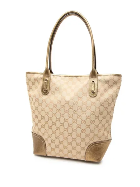 Plátěná kabelka Gucci Pre-owned hnědá