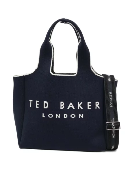 Geantă Ted Baker cu broderie albastru