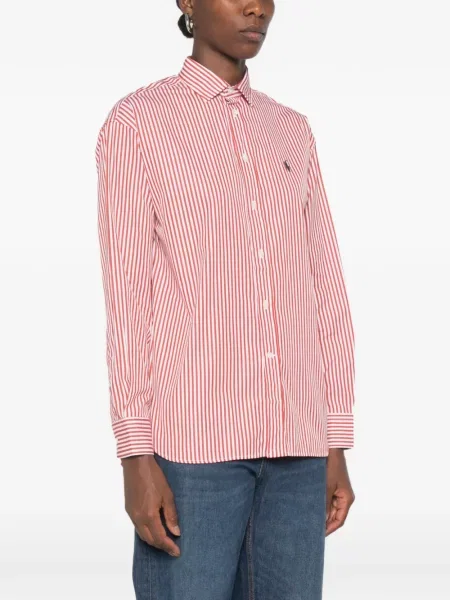 Fleece ριγέ φούτερ Polo Ralph Lauren με κέντημα πορτοκαλί