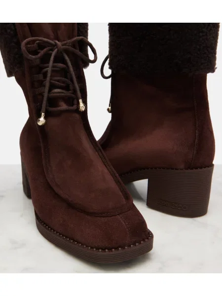 Cizme scurte Jimmy Choo din piele de căprioară maro