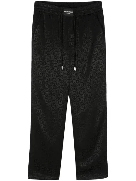 Žakárové kalhoty Just Cavalli černé