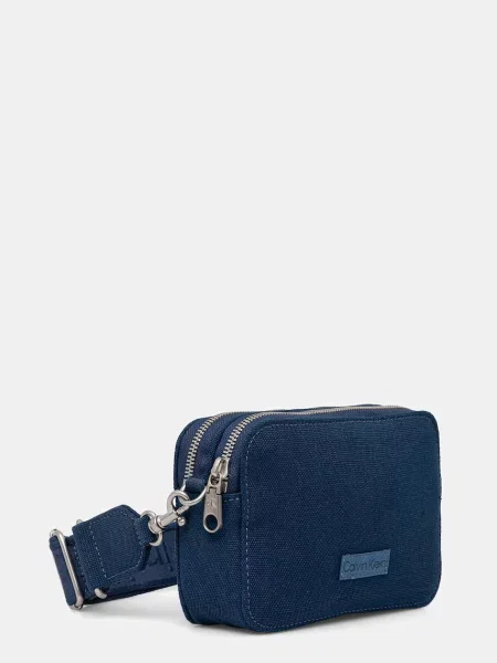 Calvin Klein Geantă Webbing Strap Canvas Camera Bag albastru