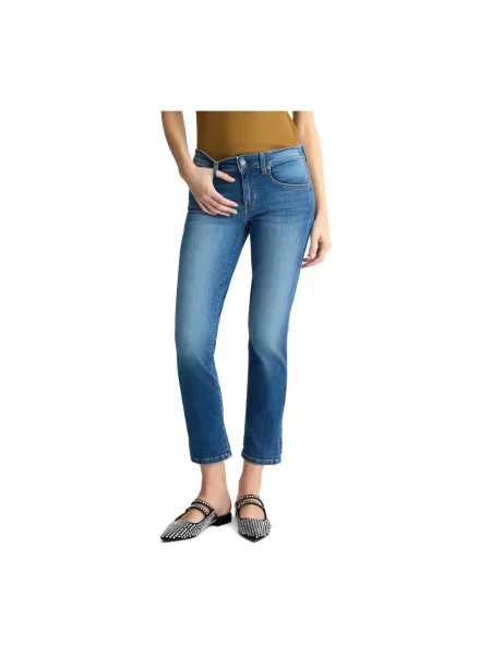 Skinny jeansy skinny Liu Jo o skróconej długości niebieskie