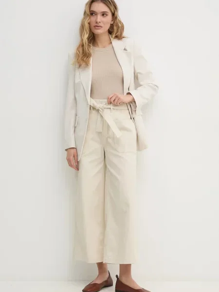 Піджак з домішкою льону Joop! однобортний однотонний бежевий