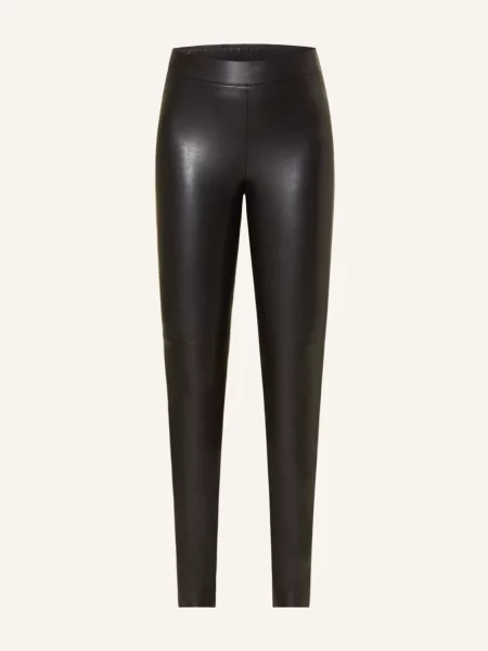 Cambio Legginsy Randa Z Imitacji Skóry schwarz czarne