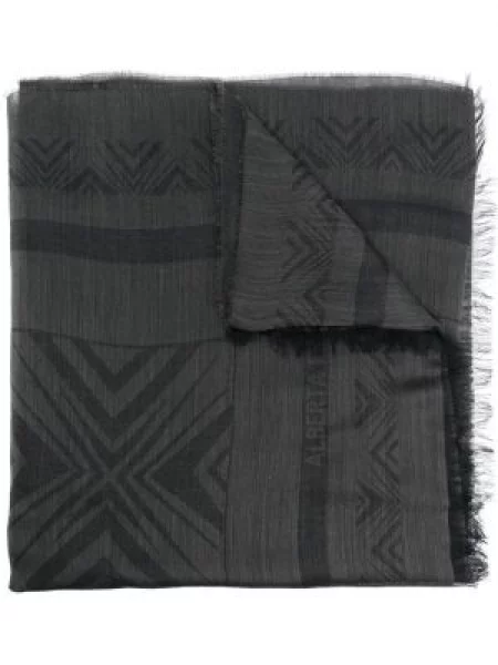 Fular Alberta Ferretti tricotate cu imagine cu imprimeu geometric negru