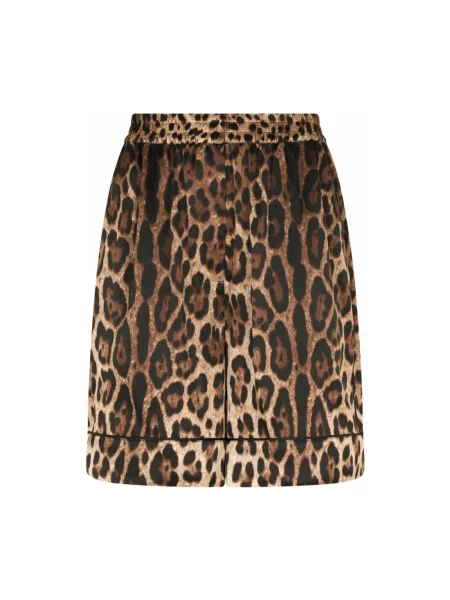 Satynowe spódnica-szorty Dolce And Gabbana w panterkę