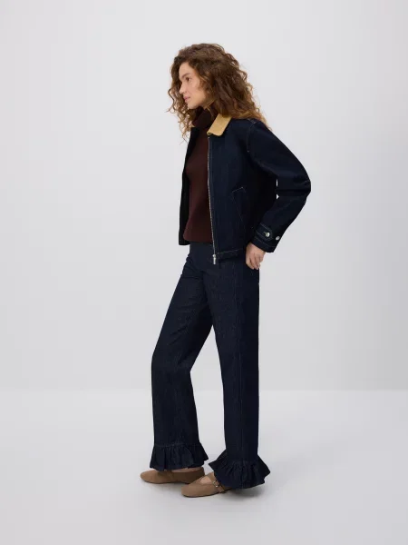 Reserved Джинси з воланами темно-синій сині