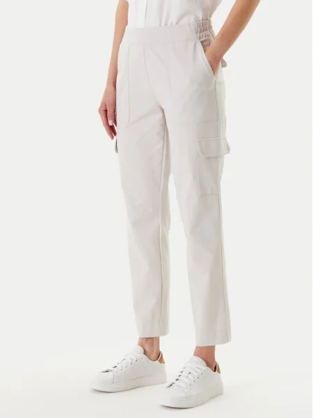 Olsen Текстилни панталони Straight Fit бежов