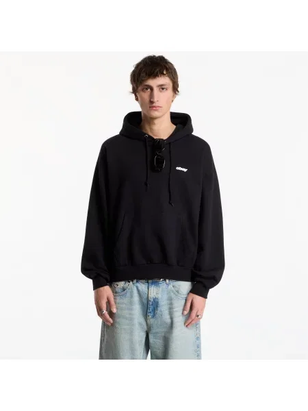 Hanorac cu glugă Obey Clothing cu glugă negru