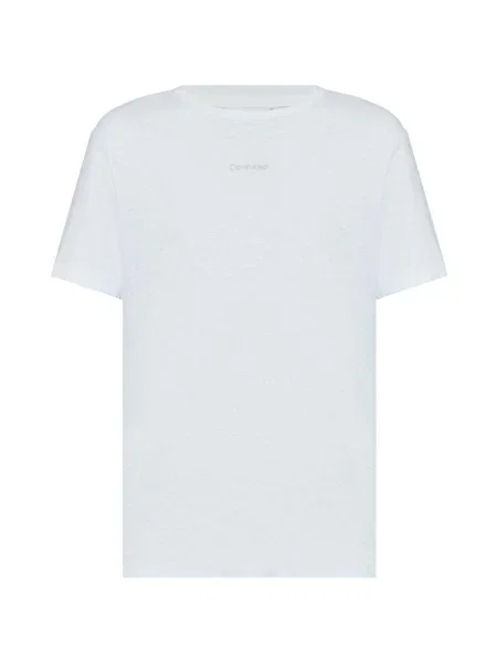 Tricou Calvin Klein Jeans cu decolteu în U alb