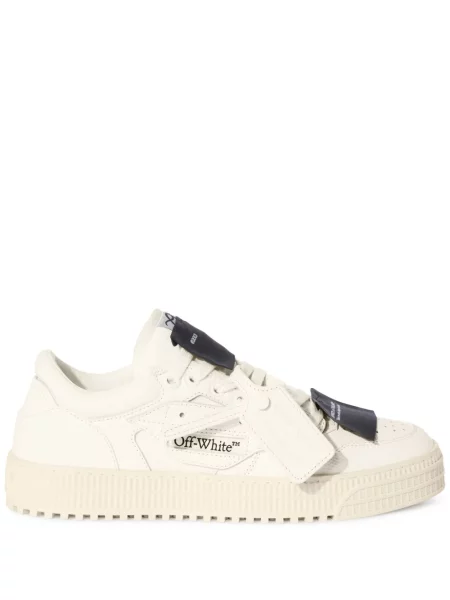 Sneakerși Off-white din piele alb