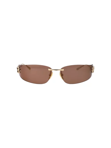 Lniane okulary przeciwsłoneczne Balenciaga żółte