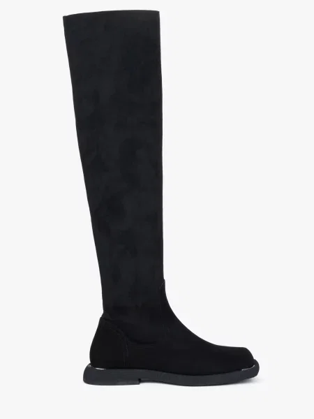 Велюровые сапоги Estro черные